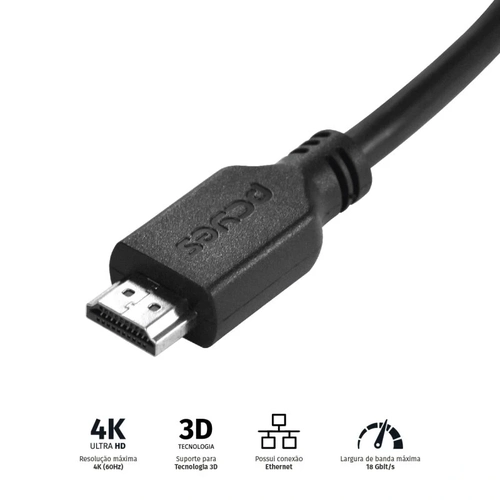 Cabo Hdmi Pcyes 2.0 Macho 1 Metro - Phm20-1