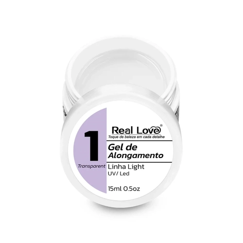 Gel de Alongamento para Unhas Linha Light 15ml - Real Love N1 Transparent