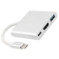 Cabo Adaptador 3 em 1 USB-C 3.1 Type-C Para HDMI 4K - USB 3.0 JC-TYC-HM31
