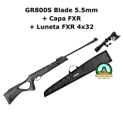 Kit Carabina Blade GR800S 5,5mm Gás Ram (Artemis) + Capa FXR + Luneta FXR 4x32