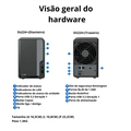 Servidor NAS Synology DiskStation DS224+ Com 2 Baias (Sem Disco)
