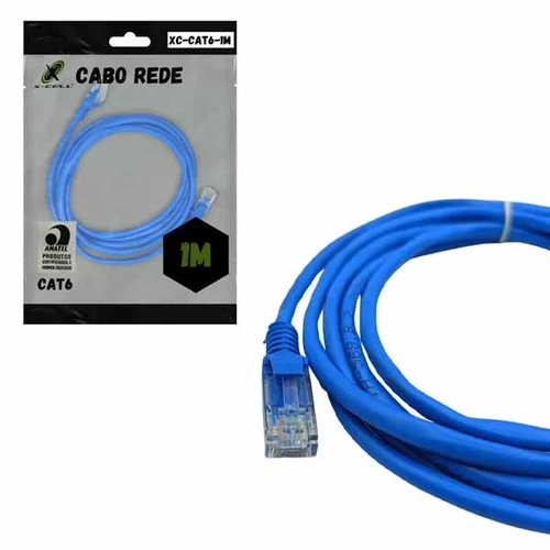 Cabo Rede Patch Cord X-cell Cat6 1m Mod. Xc-cat6-1