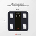 Balança Bioimpedância 25 Análises Corporais Bio Smart Relax Preta