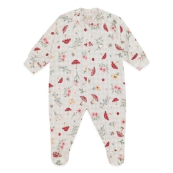 Macacão Manga Longa Estampado com Ziper Suedine Feminino – Cogumelos