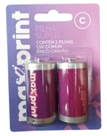 Pilha C média Maxprint c/2 unid. comum