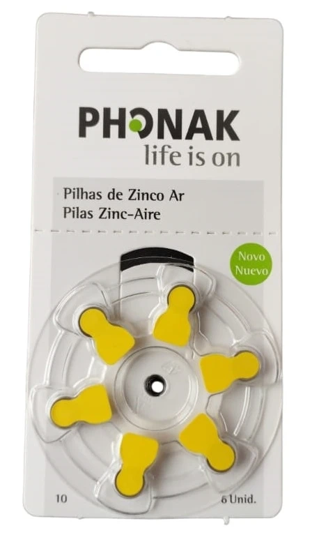 Bateria Auditiva 10 Phonak  1,45V. cartela com 6 unidades.