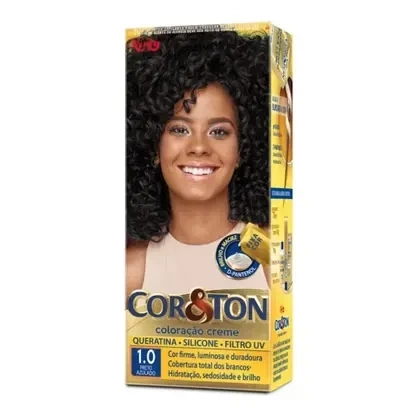 Tintura Creme Cor & Ton Preto Azulado 1.0 - Cor e Ton