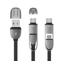 Cabo Multilaser 2-em-1 Micro USB e Usb-C Tipo-C 1.5 metros - WI350