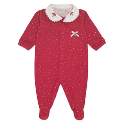 Macacão Manga Longa Vermelho com Gola Bipartida Suedine Feminino – Cogumelos