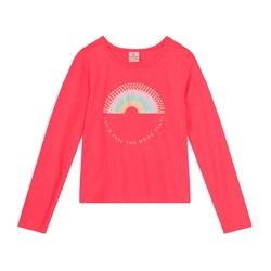 Blusinha Manga Longa Vermelha Arco Iris Brandili - Feminina