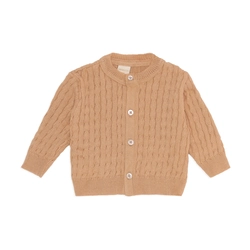 Casaquinho Tricot Trançado Cáqui Masculino - Mini & Co