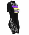Macaquinho de Ciclismo Feminino Hibisco Roxo
