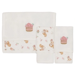 Kit de 2 Toalhas de Boca Suedine com Forro Atoalhado Feminino - Esquilinhas