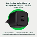 Carregador Ultrarrapido 45w C/ 2 Portas Usb-c Gan Ec20 4820191