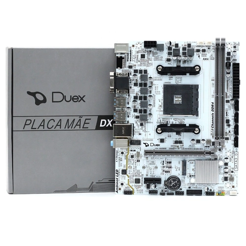 Placa Mãe Duex DX A520ZG, Chipset A520, AMD AM4, mATX, DDR4, Branca - DX-A520ZG