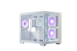 Gabinete Cooler Master Elite 481 Wood Micro-atx  Vidro Panoramico 3 Fans Argb Branco    E481-whnn-s00