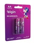 Pilha Recarregável AA Elgin 2500mah ( pequena ) com 2 unidades.