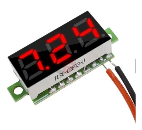 Aokin Mini Voltímetro Digital Led Vermelho 4.5-30v 0.28