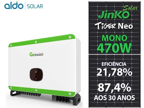 Gerador De Energia Solar Growatt Rosca Dupla Madeira Romagnole Growatt Gf 50,76kwp Jinko Tiger Neo Mono 470w Mac 50kw 3mppt Trif 380v