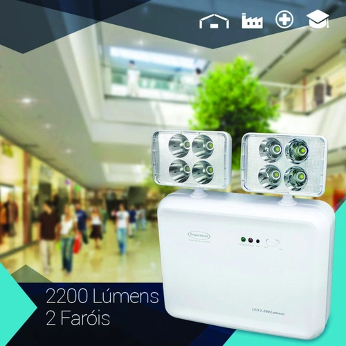 Iluminação Emergência Segurimax Led 2200 2 Faróis