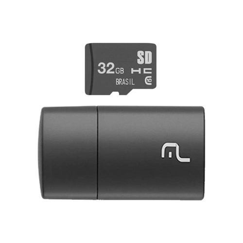 Cartão Micro Sd Multilaser 32gb Com Leitor Usb Classe 4 - Mc163