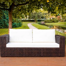 Sofá 3 Lugares em Fibra Sintética e Alumínio  Tela Dourados