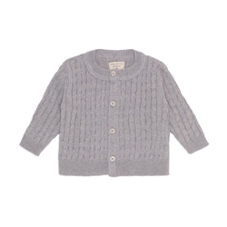 Casaquinho Tricot Trançado Mescla Masculino - Mini & Co