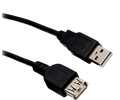 CABO EXTENSOR USB AM/AF 2.0 - 1.80M - PRETO