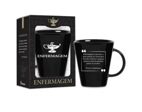 Caneca Cerâmica 360ml Na Caixa - Curso Enfermagem