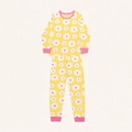 Conjunto Pijama Longo Flores Amarelo Fakini - Feminino