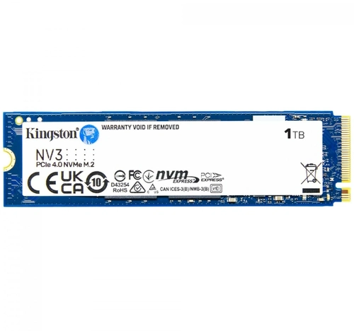 SSD Kingston 1TB, NV3, M.2 2280, Nvme, Pcie 4.0, Leitura 6000MB/S Gravacao 4000MB/S - SNV3S/1000G