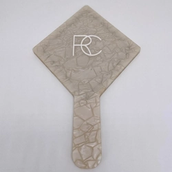 Espelho Perolado - Logo alto relevo inicial ou desenho