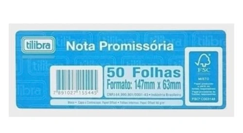 Nota Promissória Jandaia 50 Folhas