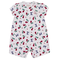 Macacão Manga Curta Estampado Suedine Feminino – Cerejinhas