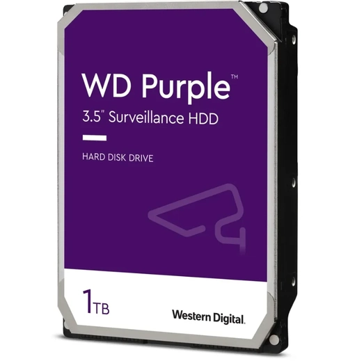 HD 1TB SATA3, Western Digital, Purple - WD10PURZ (3,5pol, 6Gb/s, 5.400 RPM, 64MB Cache)