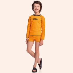 Conjunto Camiseta Manga Longa e Sunga Boxer Redefine the impossible Fakini Masculino - Laranja