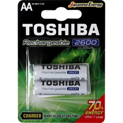 Pilha Recarregável AA 1,2V 2600mAh TNH6GAE TOSHIBA (Cartela com 2 unid.)