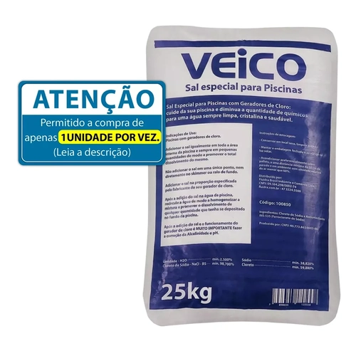 Sal Especial Para Piscinas Todos Geradores De Cloro 25kg