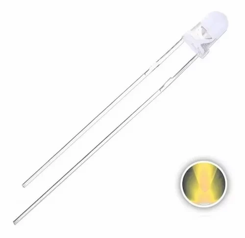Kit Led 3mm Alto Brilho - 10 Peças Amarelo