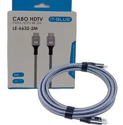 Cabo Hdmi x Hdmi 8K 2 metros Le-6632-2M  It-Blue
