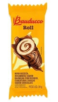 Rocambole Sabor Baunilha Com Recheio Chocolate Bauducco 34g