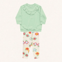 Conjunto Moletom com Legging Estampada Bebê Fakini - Feminina