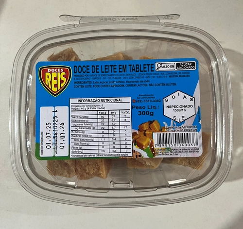 Doce De Leite Em Tablete 300g