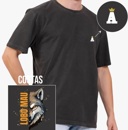 Camisa Lobo Mau – Stone 100% Algodão