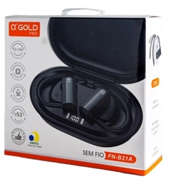 Fone De Ouvido c/microfone Bluetooth 5.4 FN-B21A Academia preto - AGold