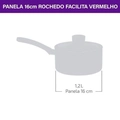 Panela Rochedo Facilita Vermelho 16cm - Cxm / 4