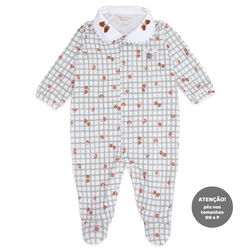 Macacão Manga Longa com Gola Bipartida Suedine Feminino – Amigos da Floresta