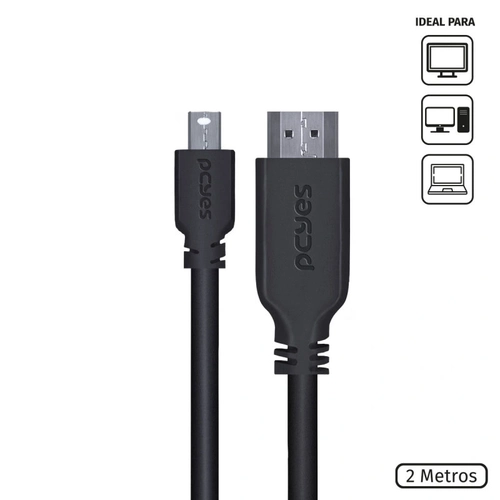 Cabo Mini Displayport Macho para Hdmi 2.0 Macho 2 Metros - Pmdph-2