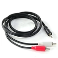 Cabo De Áudio Pcyes RCA Macho para P2 3.5mm Macho 28awg Puro Cobre 1 Metro - P2r35-1