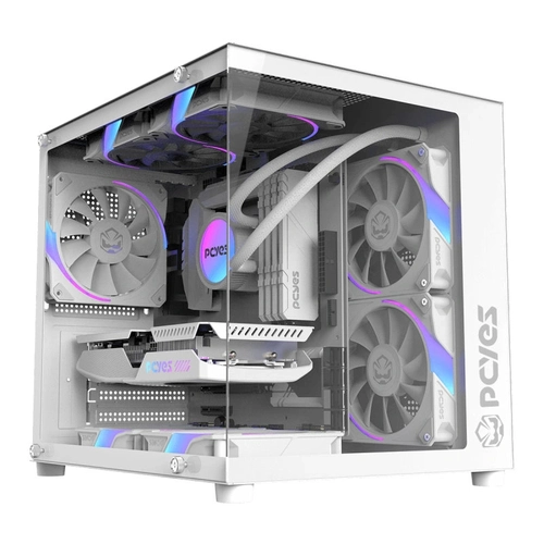 Gabinete Gamer Pcyes Forcefield Mini White Ghost - Gffmnwg